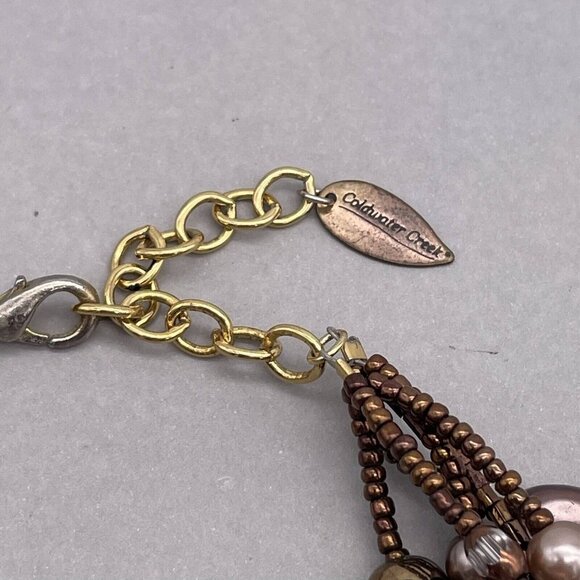 Coldwater Creek Multi strand Beaded Necklace Lobster Closure Adjustable - Picture 4 of 5